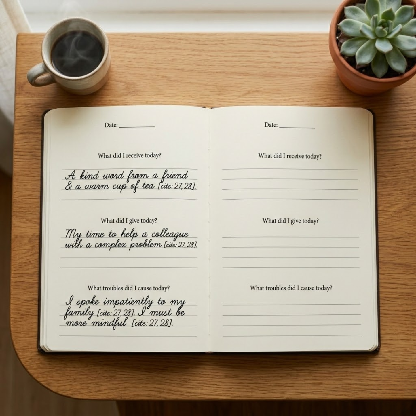Naikan Journal - 6 Month Reflection Practice