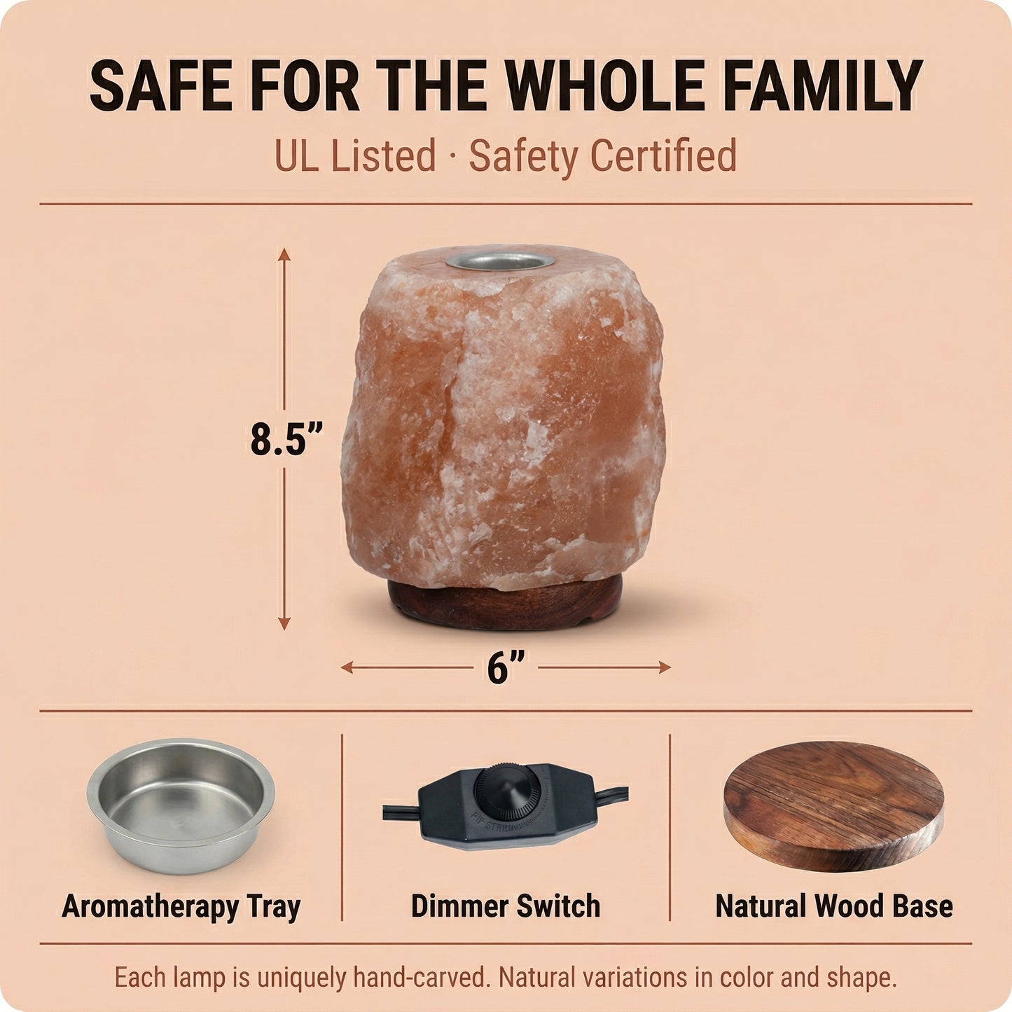 GAYA Himalayan Salt Lamp with Aromatherapy Tray