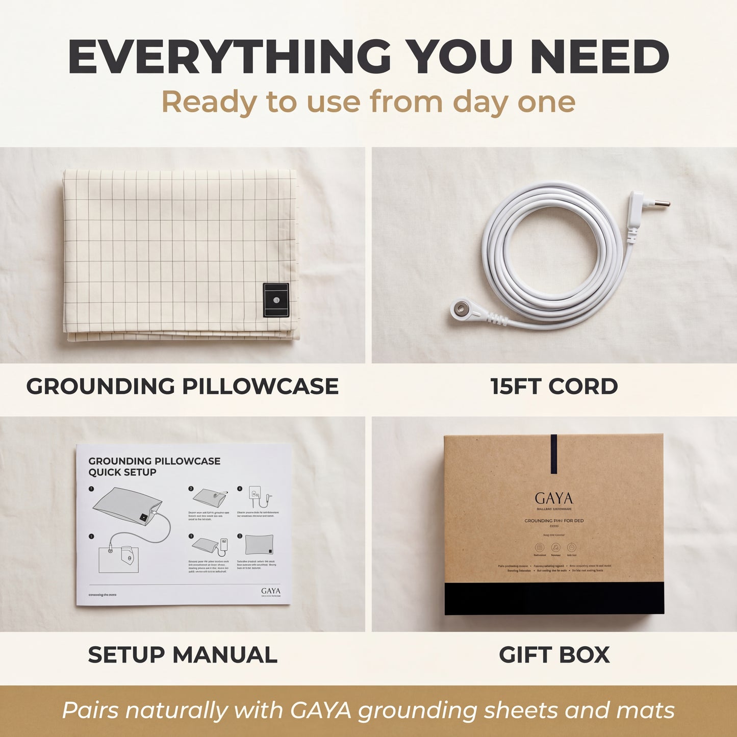 GAYA™ Grounding Pillow Case - Off White