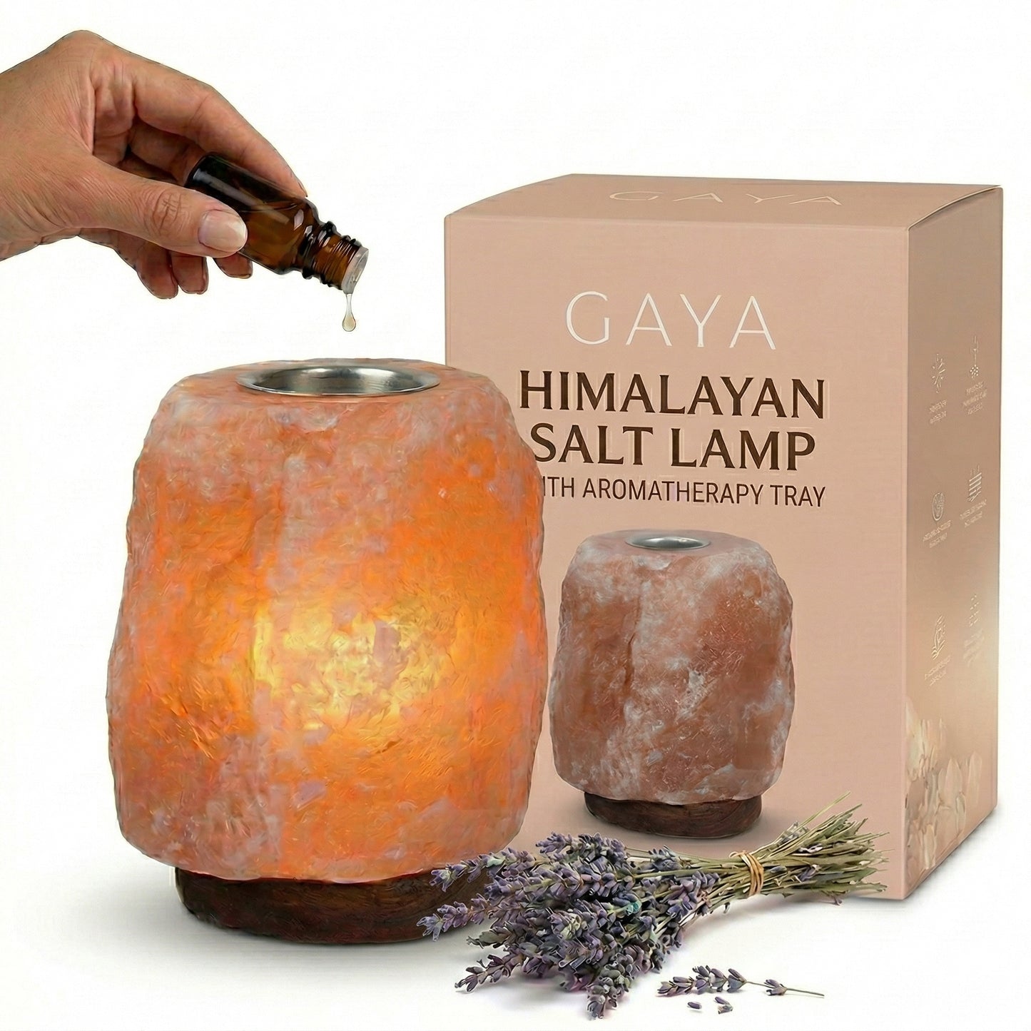 GAYA Himalayan Salt Lamp with Aromatherapy Tray